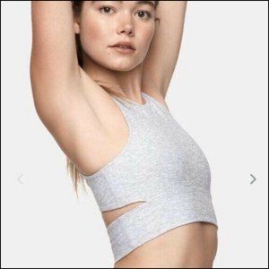 Outdoor Voices Slashback Crop Top Gray S